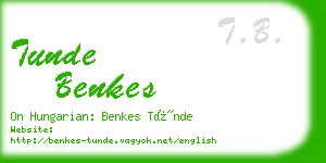 tunde benkes business card